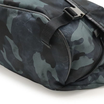 Prada Body Bag Shoulder Bag Messenger Bag Camouflage Nylon Leather Navy