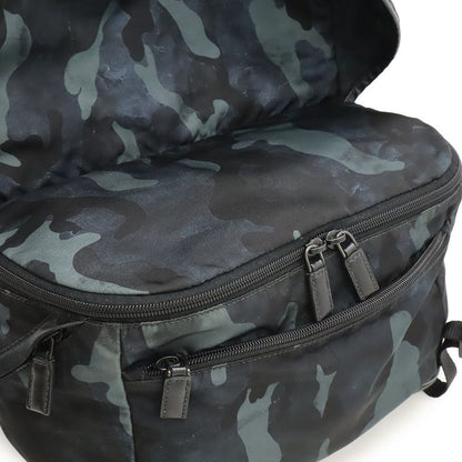 Prada Body Bag Shoulder Bag Messenger Bag Camouflage Nylon Leather Navy