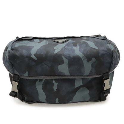 Prada Body Bag Shoulder Bag Messenger Bag Camouflage Nylon Leather Navy