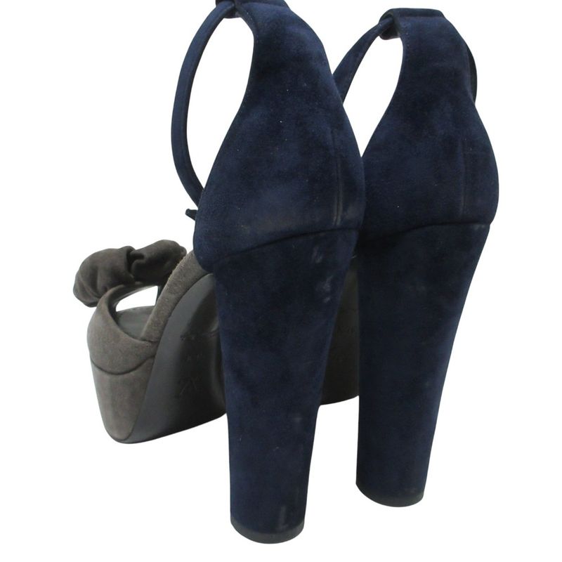 Good Loius Vuitton Louis Vuitton Suede Flower Motif Ankle Strap Sandals 36.5