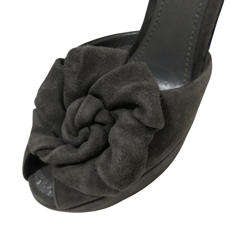 Good Loius Vuitton Louis Vuitton Suede Flower Motif Ankle Strap Sandals 36.5