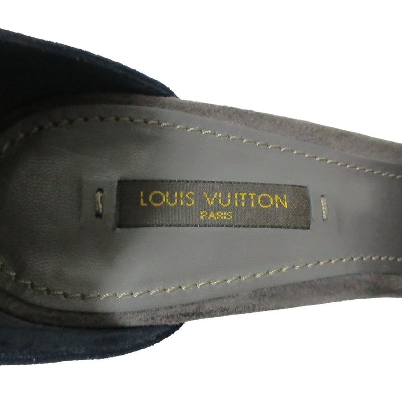 Good Loius Vuitton Louis Vuitton Suede Flower Motif Ankle Strap Sandals 36.5