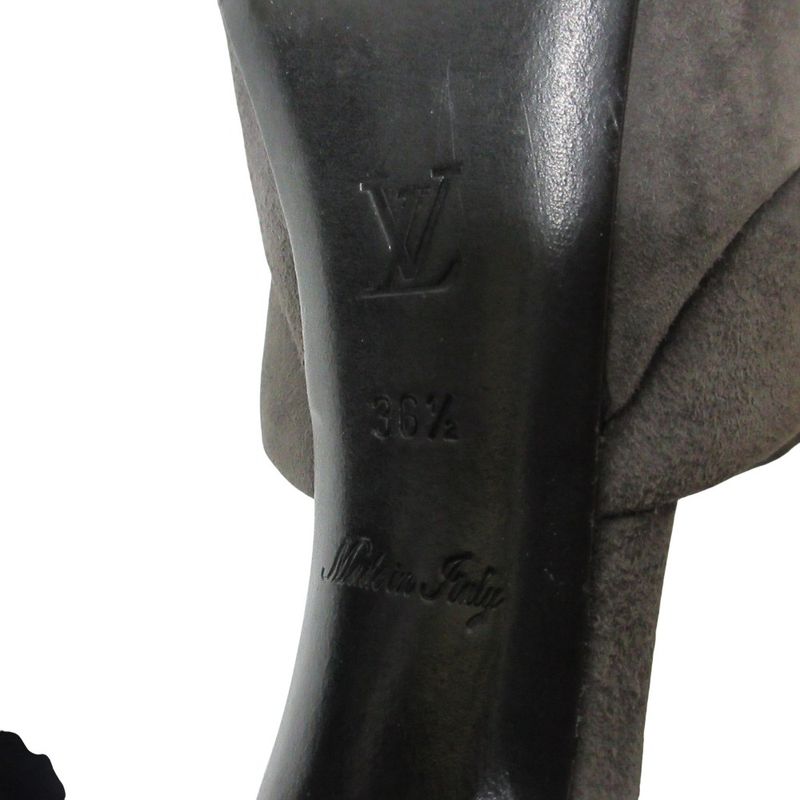 Good Loius Vuitton Louis Vuitton Suede Flower Motif Ankle Strap Sandals 36.5