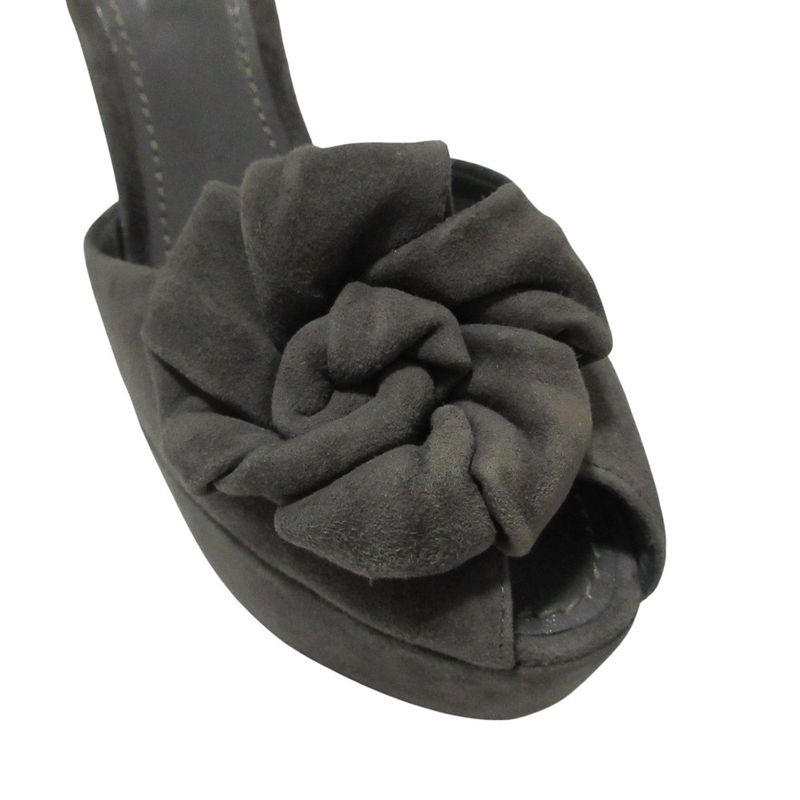 Good Loius Vuitton Louis Vuitton Suede Flower Motif Ankle Strap Sandals 36.5