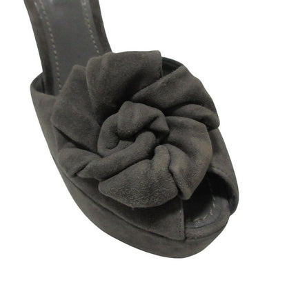 Good Loius Vuitton Louis Vuitton Suede Flower Motif Ankle Strap Sandals 36.5