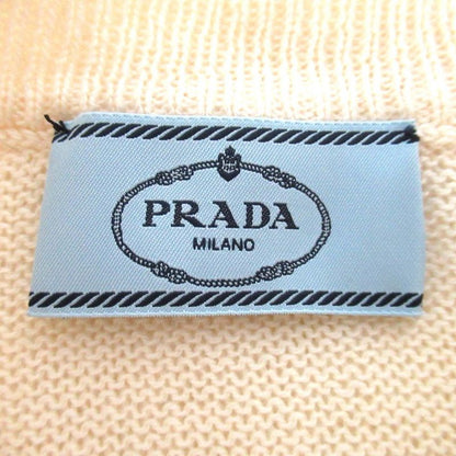 Good Prada Wool Cashmere Blend Ruffle Knit Sweater Size 36 Ivory Women Used