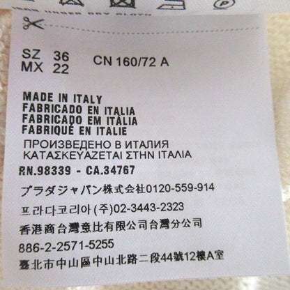 Good Prada Wool Cashmere Blend Ruffle Knit Sweater Size 36 Ivory Women Used