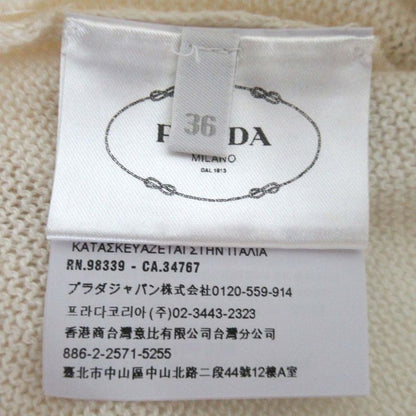 Good Prada Wool Cashmere Blend Ruffle Knit Sweater Size 36 Ivory Women Used