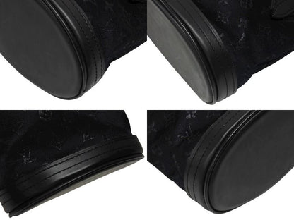 Louis Vuitton Monogram Satin Little Bucket Handbag Leather Black Silver — view 6