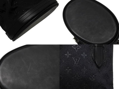 Louis Vuitton Monogram Satin Little Bucket Handbag Leather Black Silver — view 7