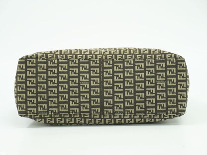 Authentic Fendi Zucchino Tote Handbag Canvas Brown 8bh138 Zucchino Bag Pre-owned