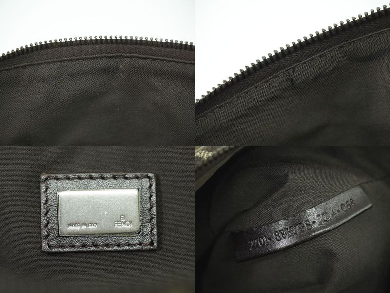 Authentic Fendi Zucchino Tote Handbag Canvas Brown 8bh138 Zucchino Bag Pre-owned