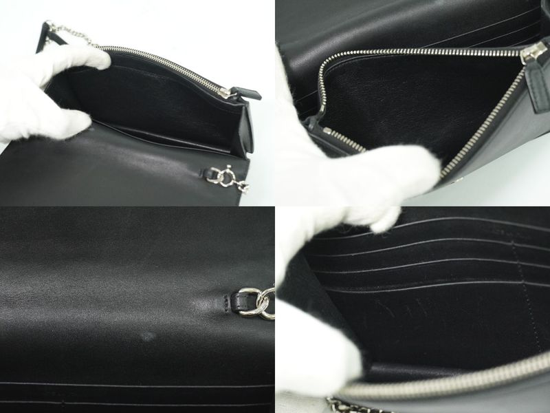 Authentic Saint Laurent Kate Tassel Chain Shoulder Wallet Pochette Leather