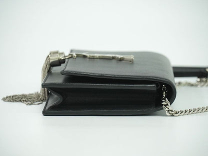 Authentic Saint Laurent Kate Tassel Chain Shoulder Wallet Pochette Leather