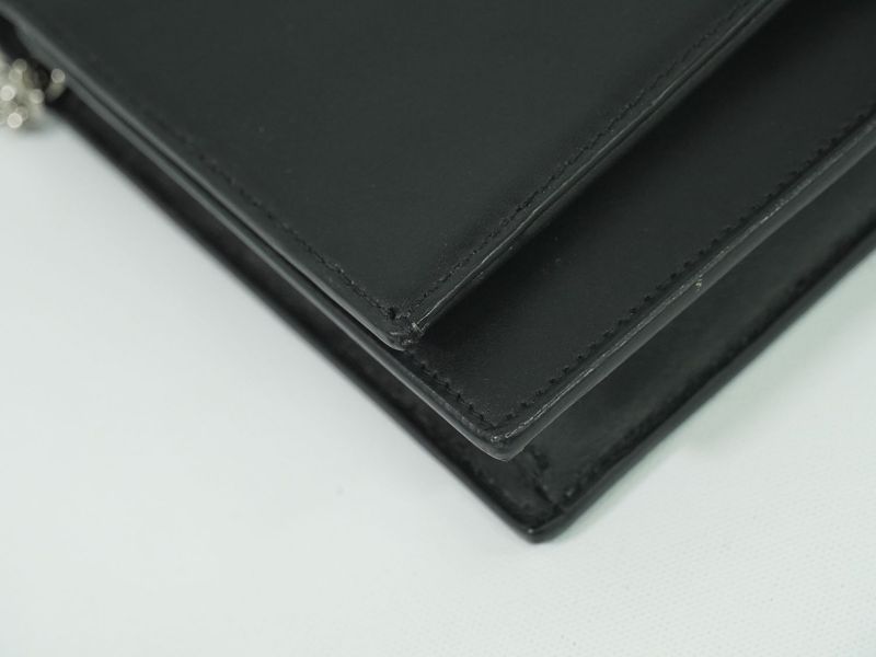 Authentic Saint Laurent Kate Tassel Chain Shoulder Wallet Pochette Leather