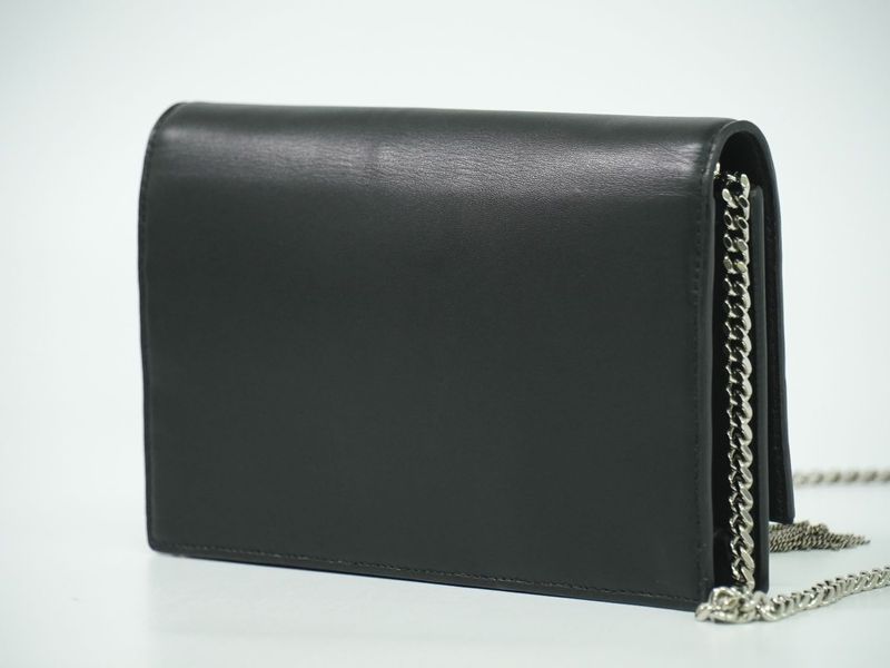 Authentic Saint Laurent Kate Tassel Chain Shoulder Wallet Pochette Leather