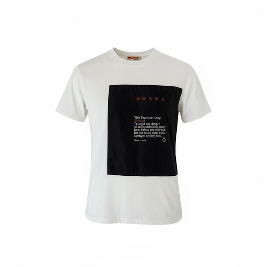 Prada Sports Prada Sports White Print T-shirt Women's Vintage