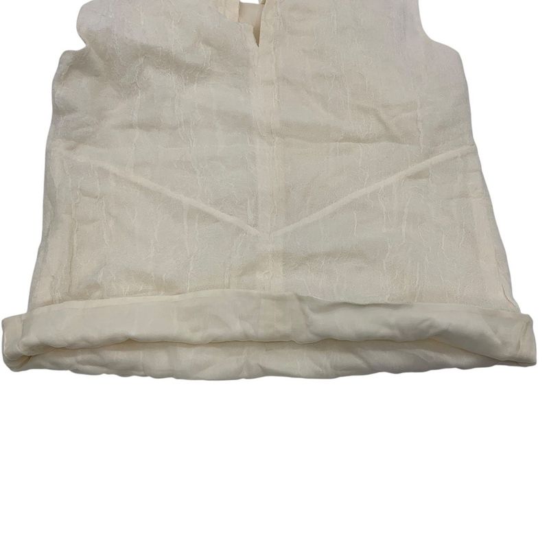 3484 Chanel Pearl Logo P73119v31444 Lined Silk Sleeveless Top Preowned Size 36