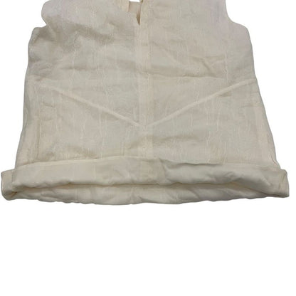 3484 Chanel Pearl Logo P73119v31444 Lined Silk Sleeveless Top Preowned Size 36