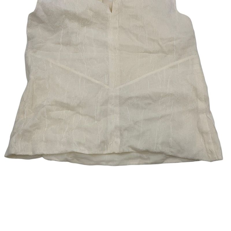 3484 Chanel Pearl Logo P73119v31444 Lined Silk Sleeveless Top Preowned Size 36