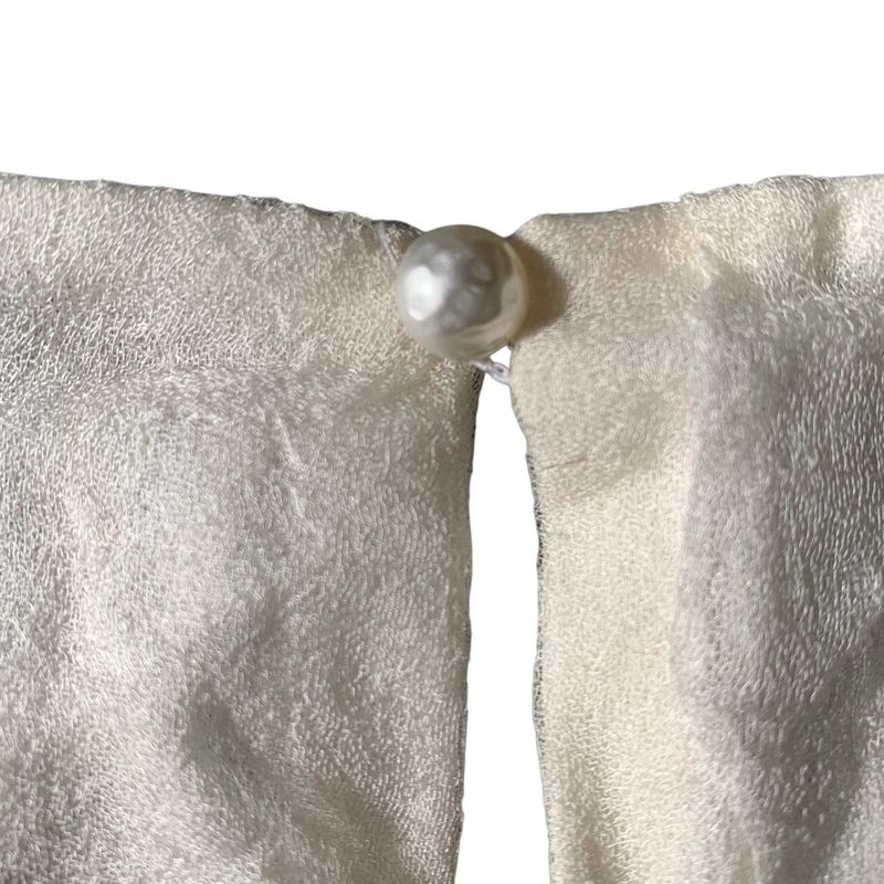 3484 Chanel Pearl Logo P73119v31444 Lined Silk Sleeveless Top Preowned Size 36