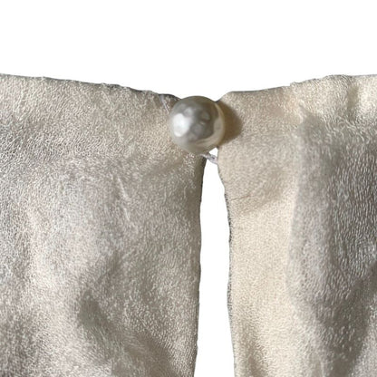 3484 Chanel Pearl Logo P73119v31444 Lined Silk Sleeveless Top Preowned Size 36