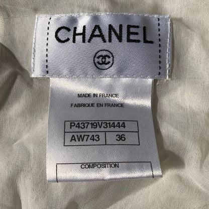 3484 Chanel Pearl Logo P73119v31444 Lined Silk Sleeveless Top Preowned Size 36
