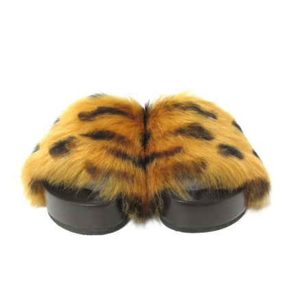 Celine Phoebe Period Platform Fur Sandals 34 Approx 21cm (8.27in) Brown X Black