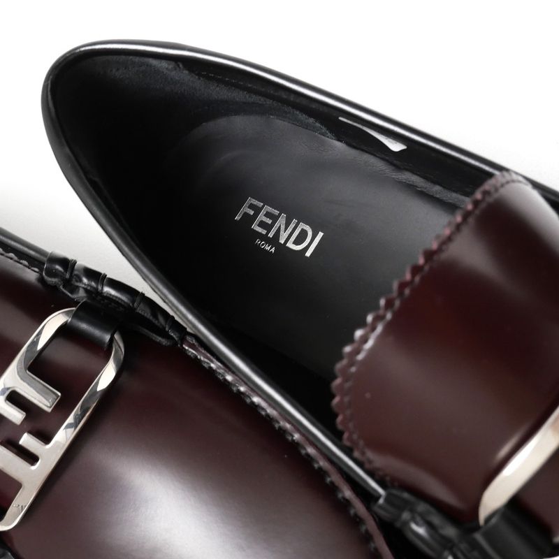 Fendi Olock Loafers Size 9 FF Double F Bicolor Leather Shoes