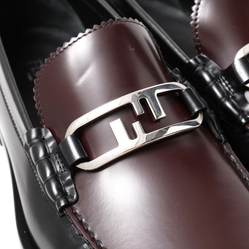 Fendi Olock Loafers Size 9 FF Double F Bicolor Leather Shoes