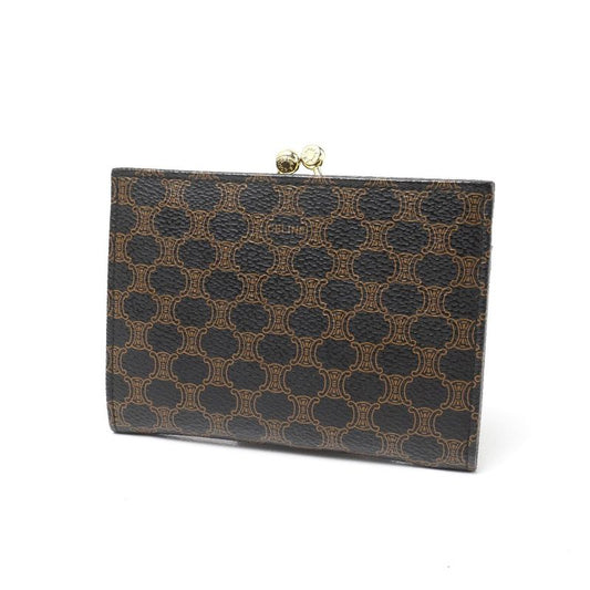 Celine Coin Case Macadam Triomphe All Over Pattern Coin Purse Wallet With