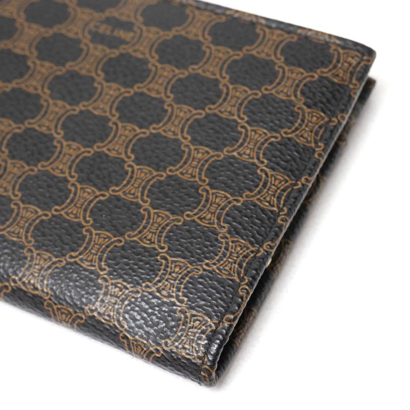 Celine Coin Case Macadam Triomphe All Over Pattern Coin Purse Wallet With