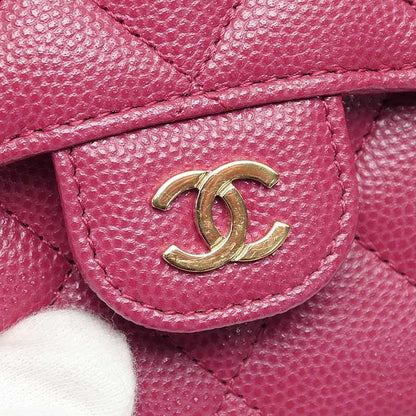 Chanel Compact Wallet In Purple Caviar Skin