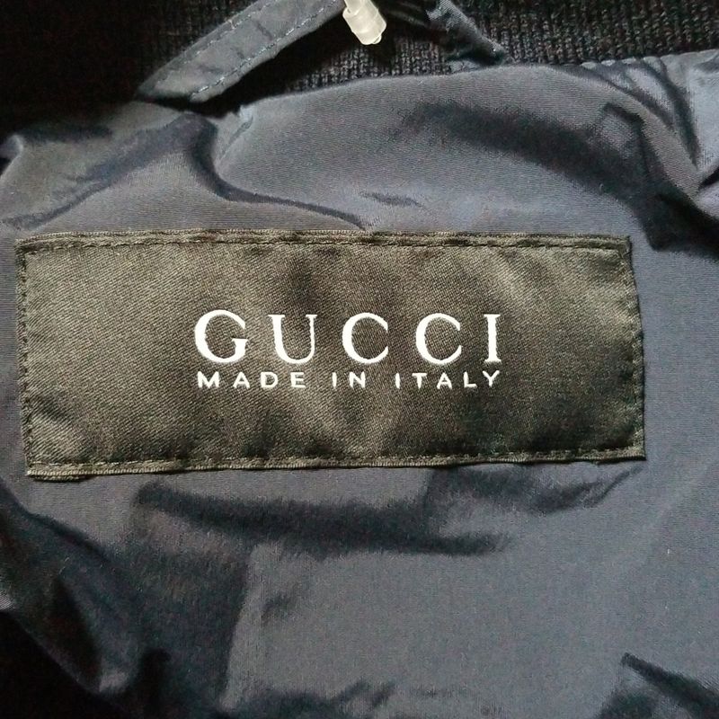 Gucci Down Jacket Size 44 S Mens - 318192 Z4487 Dark Navy And Black Long