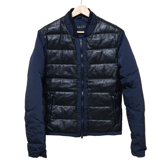 Gucci Down Jacket Size 44 S Mens - 318192 Z4487 Dark Navy And Black Long