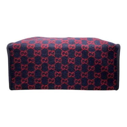 Gucci Tote Bag Shoulder Bag GG Wool 598169 GG Pattern Leather Navy Red Black