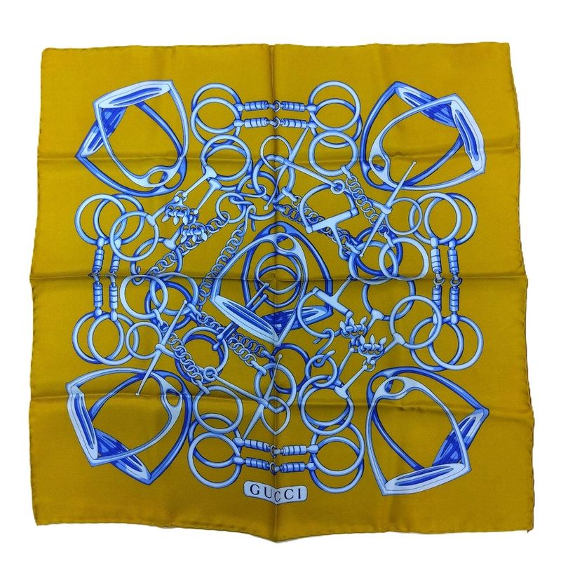 Gucci Horsebit Handkerchief Silk Khaki