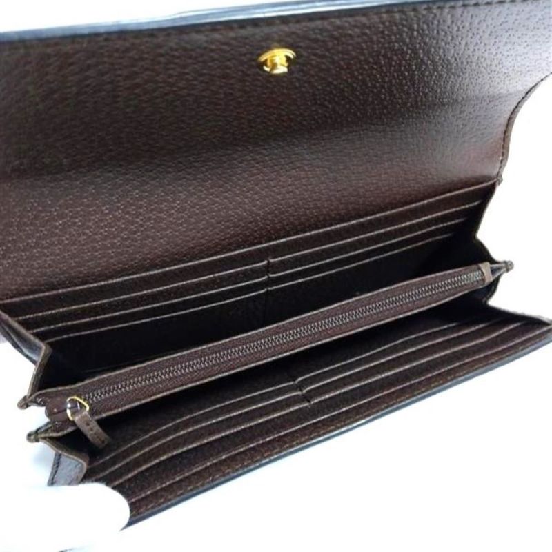 Gucci GG Continental Wallet Long Wallet GG Supreme Canvas Calf Leather 523153