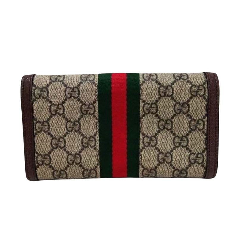 Gucci GG Continental Wallet Long Wallet GG Supreme Canvas Calf Leather 523153