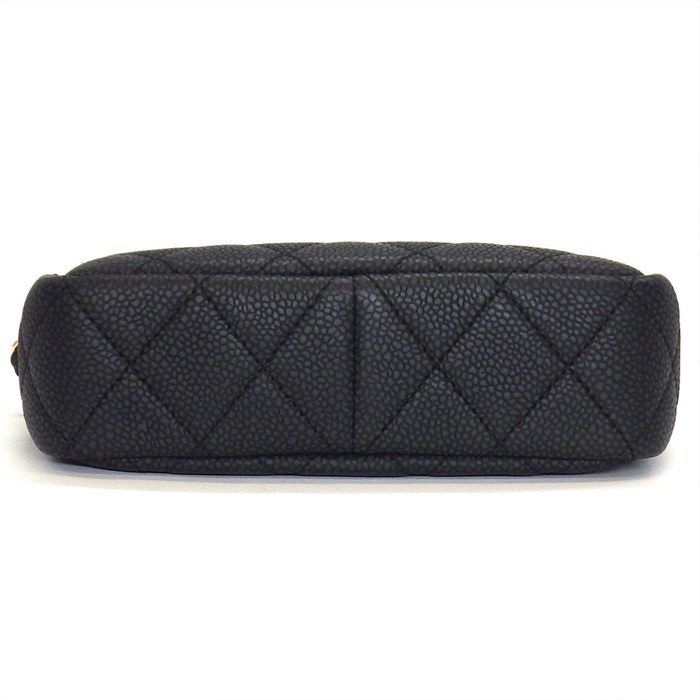 Chanel Chain Shoulder Bag Matelasse Camera Bag A57719 Black Caviar Skin Gold