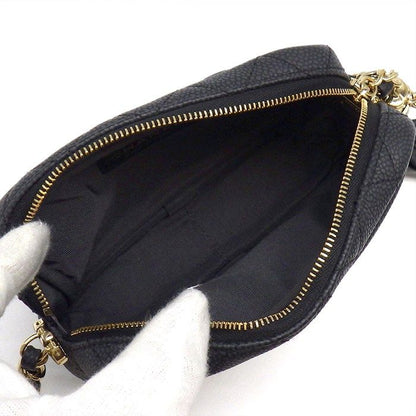 Chanel Chain Shoulder Bag Matelasse Camera Bag A57719 Black Caviar Skin Gold