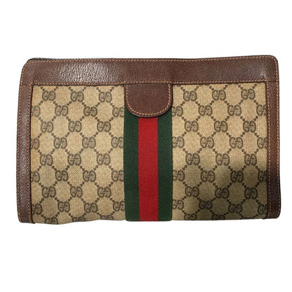 114 Gucci Parfums Gucci Parfums Second Bag Sherry Line PVC Leather Used Clutch