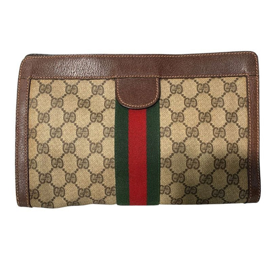 114 Gucci Parfums Gucci Parfums Second Bag Sherry Line PVC Leather Used Clutch