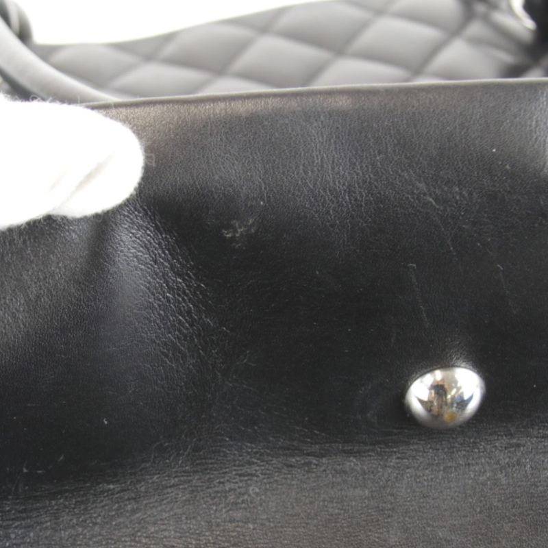 USED Chanel Cambon Line Large Tote A25169 Tote Bag Lambskin Black