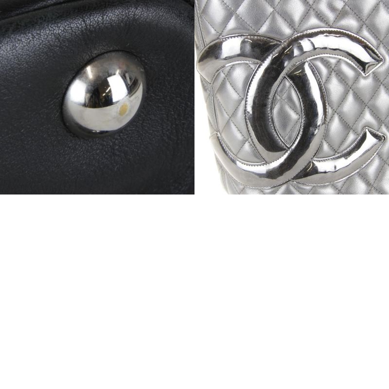 USED Chanel Cambon Line Large Tote A25169 Tote Bag Lambskin Black