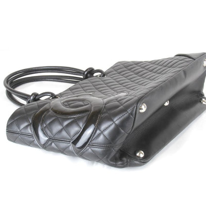 USED Chanel Cambon Line Large Tote A25169 Tote Bag Lambskin Black