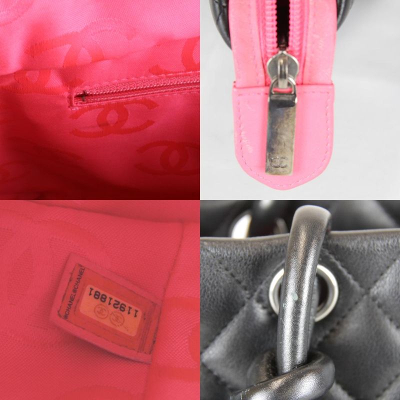 USED Chanel Cambon Line Large Tote A25169 Tote Bag Lambskin Black