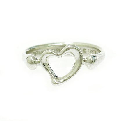 Tiffany & Co Silver Open Heart Ring 2.4g 925 Engraved 498351 Ring