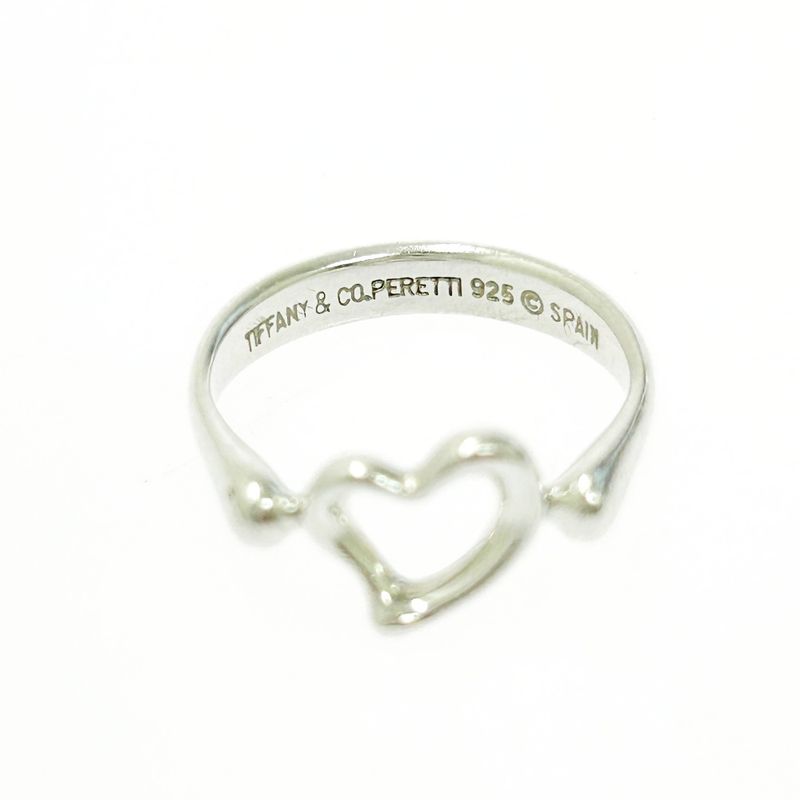 Tiffany & Co Silver Open Heart Ring 2.4g 925 Engraved 498351 Ring