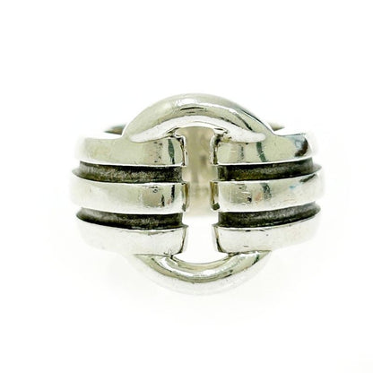 Tiffany & Co Silver Grooved Circle Ring 11.6g 925 Engraved 499099 Ring